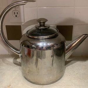 Stainless Calphalon 2qt glass top gooseneck kettle